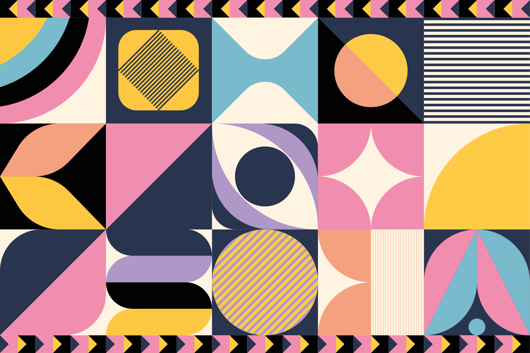 Vinyl teppe geometrisk flerfigursmaleri - Tenstickers