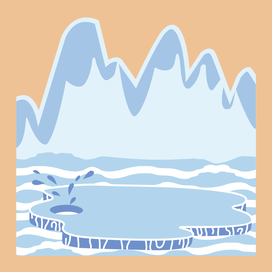 Vinyl teppe spedbarn blå isfjell - Tenstickers
