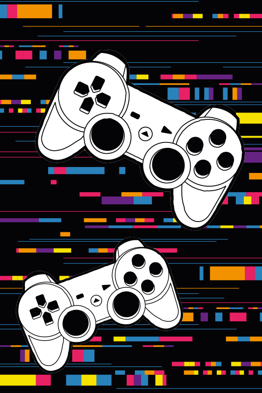 Vinyl teppe spill med multicolor fjernkontroll - Tenstickers