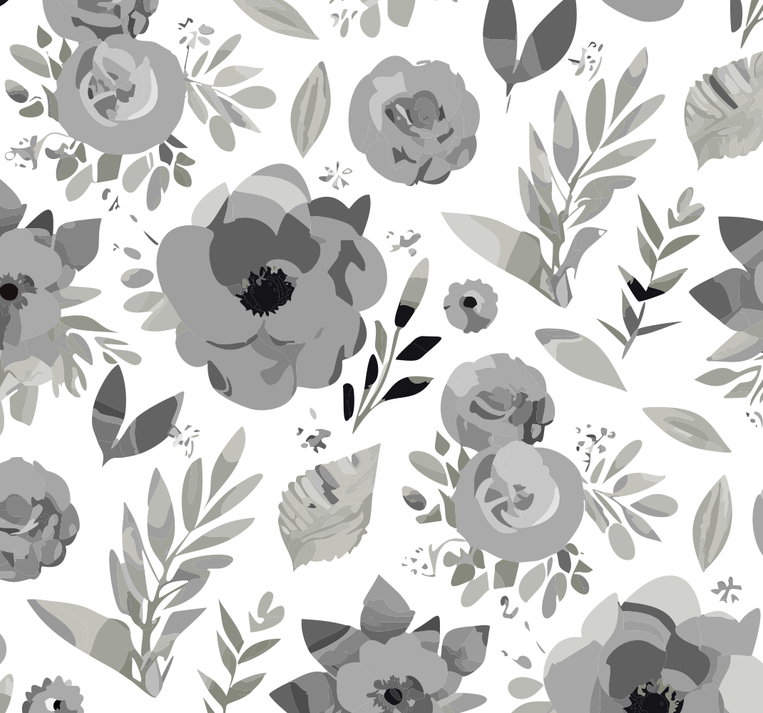 Vinyl teppe grå aquarella blomster - Tenstickers