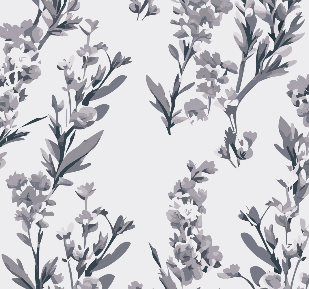 Blomsterdesign vinyl teppe grå - Tenstickers