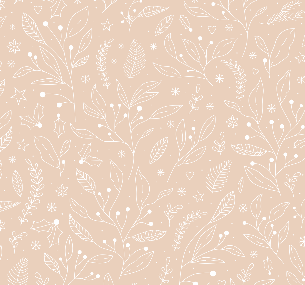 Vinyl teppe beige juleplanter - Tenstickers