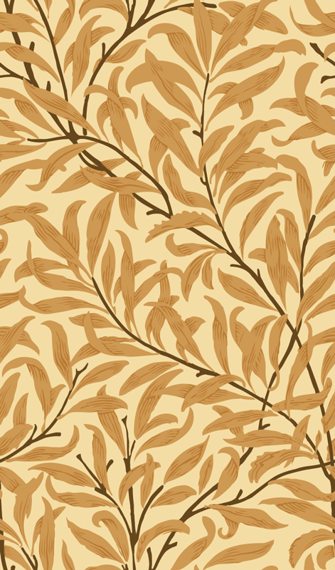 Vinyl teppe beige med botanisk bladtrykk - Tenstickers
