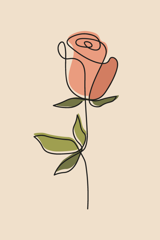 Vinyl teppe beige med kontinuerlig blomstemønster - Tenstickers