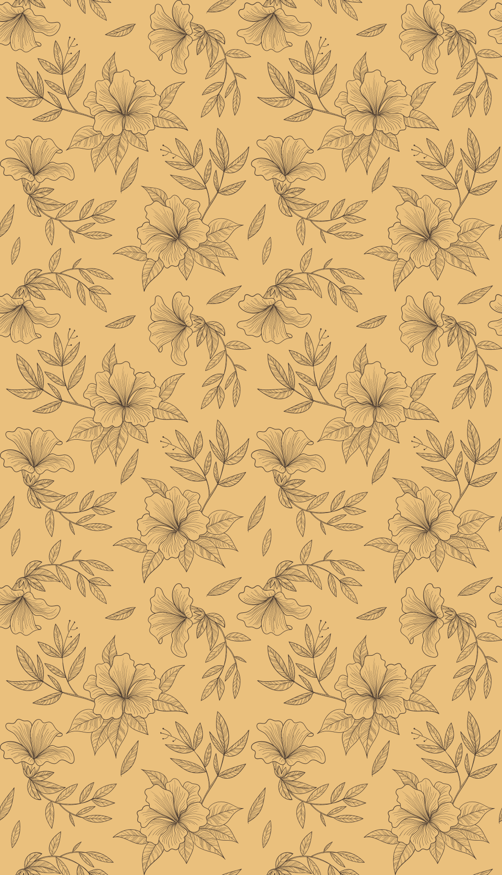 Vinyl teppe beige vakre silhuettblomster - Tenstickers