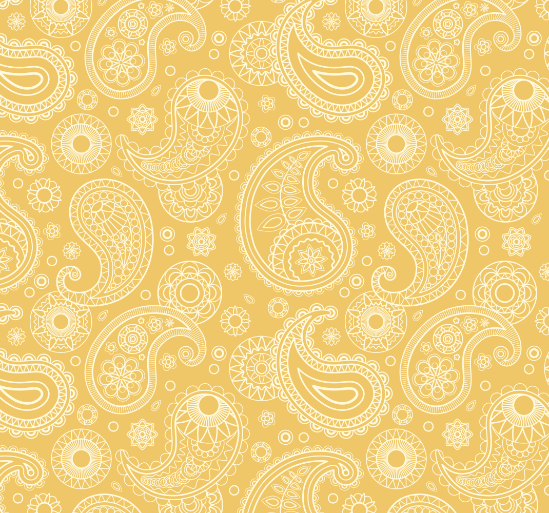 Vinyl teppe gul arabisk paisley - Tenstickers
