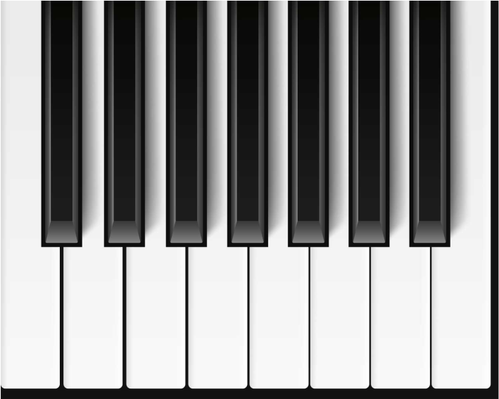 Vinyl teppe hvit piano taster - Tenstickers