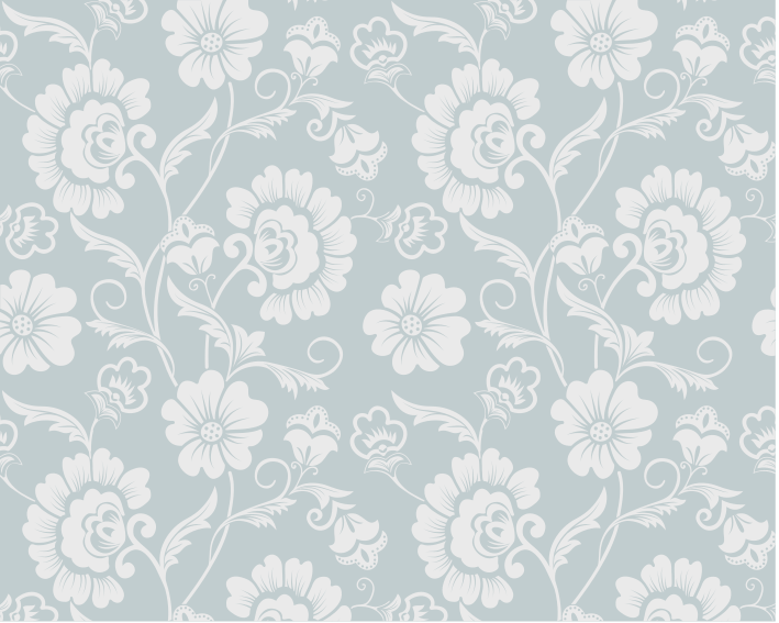 Vinyl teppe hvit "bestemors stil" blomsterprint - Tenstickers