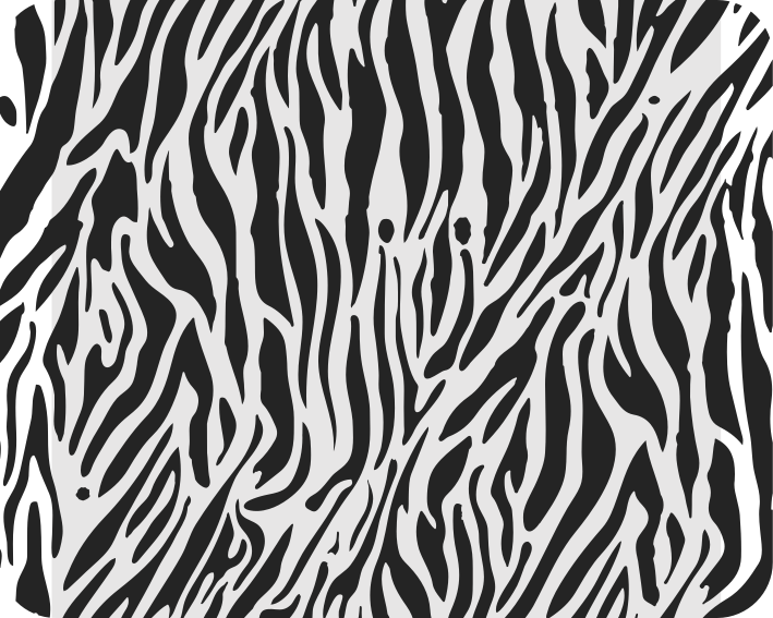 Zebramønster vinyl teppe hvit - Tenstickers