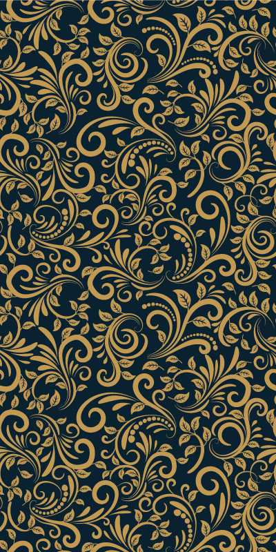 Vinyl teppe brun versace gull svart - Tenstickers