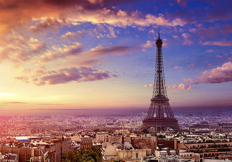 Vinyl teppe lilla paris utsikt - Tenstickers