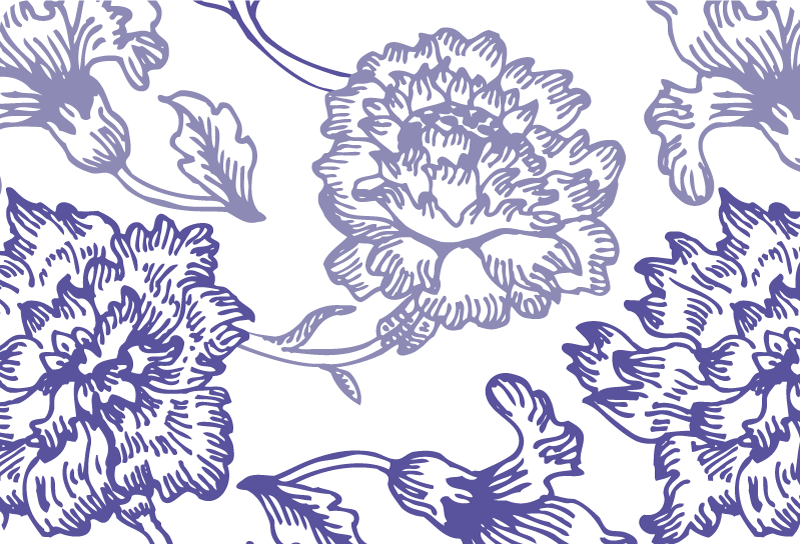 Vinyl teppe lilla mykt blomsterdesign - Tenstickers