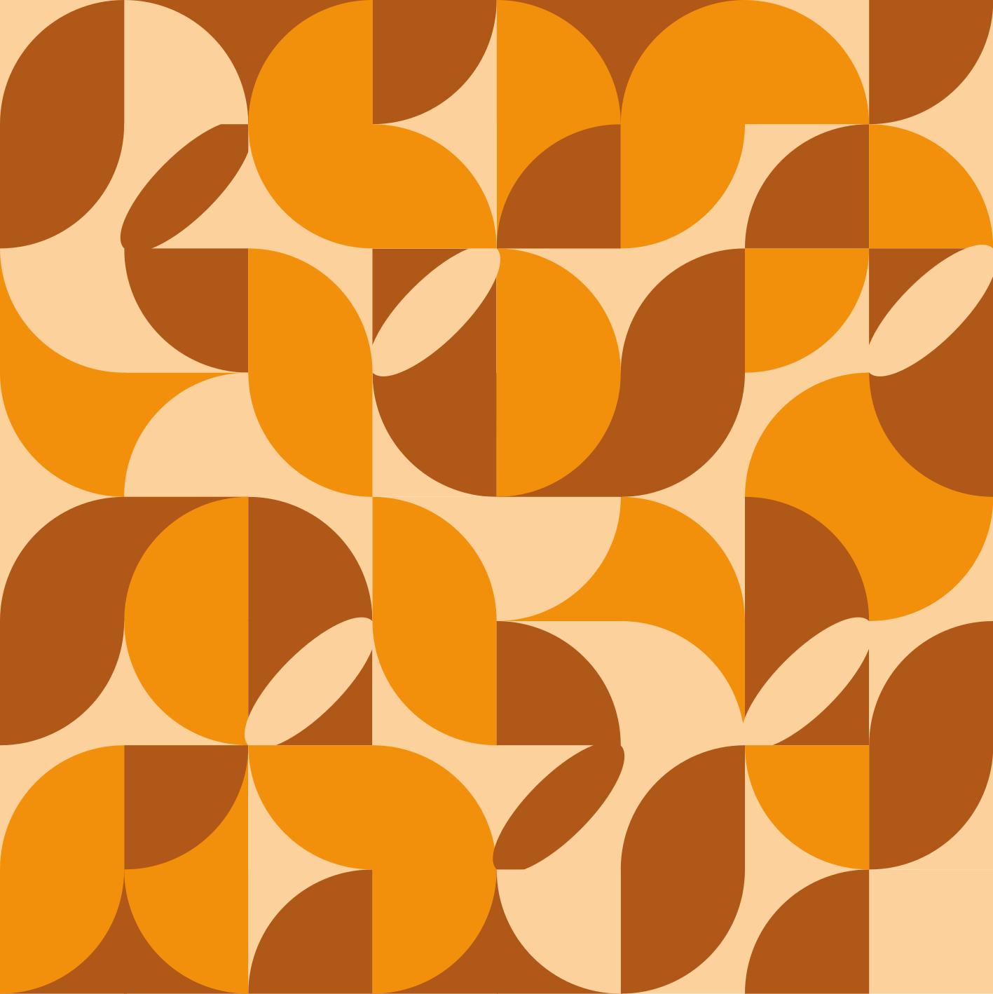 Retro oransje figurer vinyl teppe oransje - Tenstickers