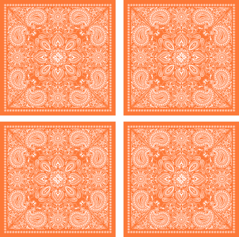Vinyl teppe oransje paisley flis - Tenstickers