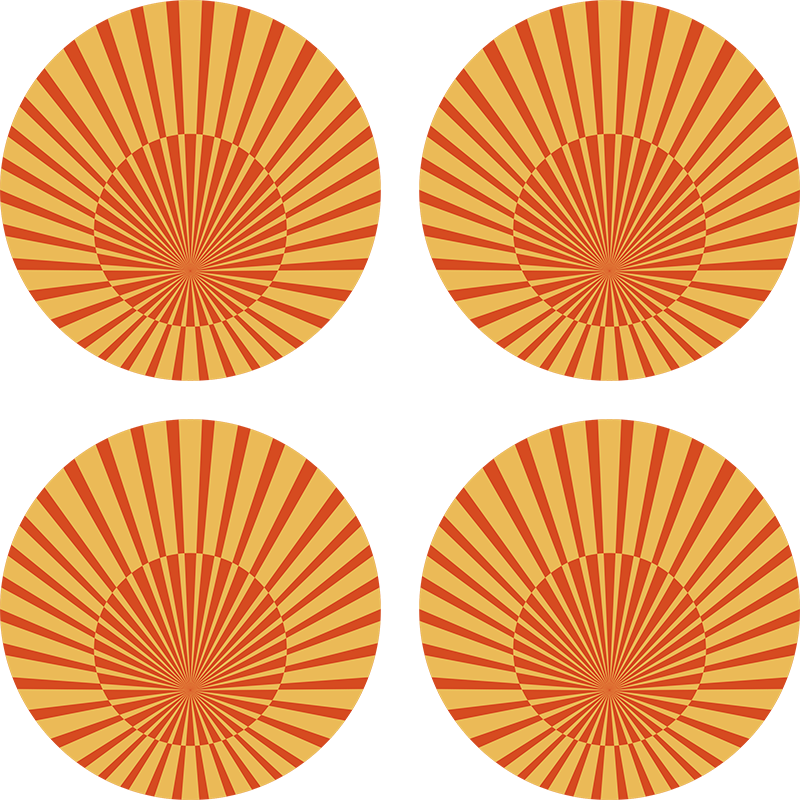 Vinyl teppe oransje 70-talls solsirkel - Tenstickers