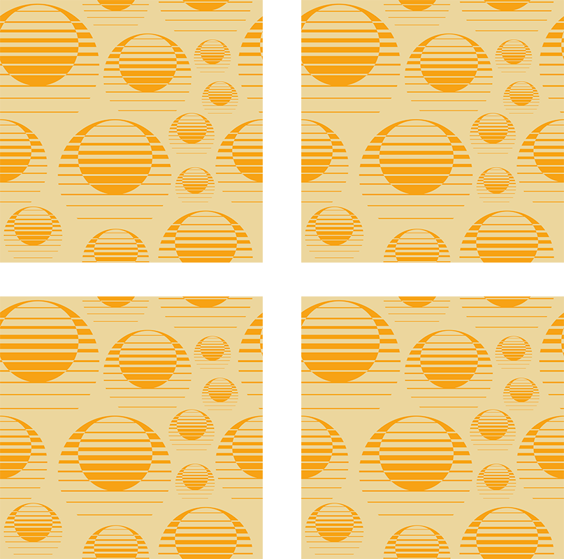 Vinyl teppe oransje retro soltegning - Tenstickers
