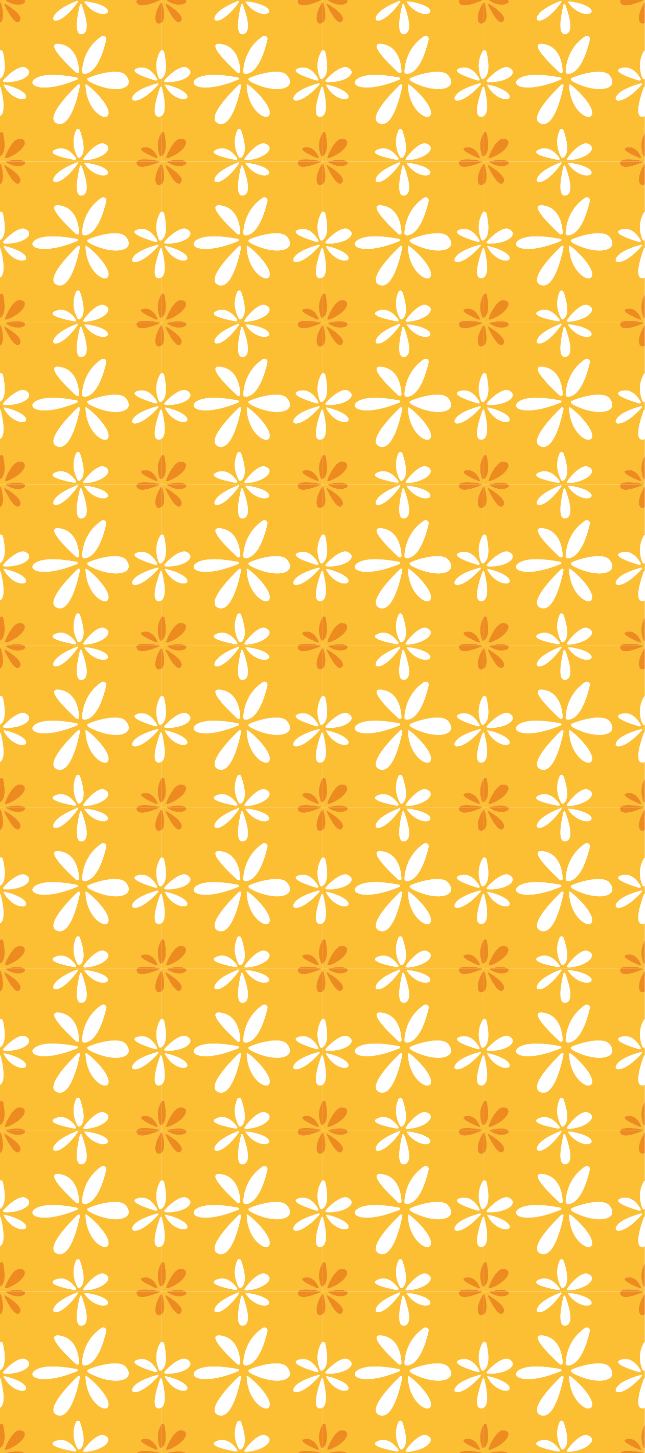 Lille hvite blomster vinyl teppe oransje - Tenstickers