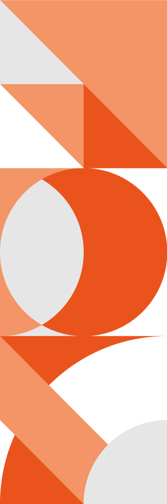 Vinyl teppe oransje fargeblokk hvit - Tenstickers