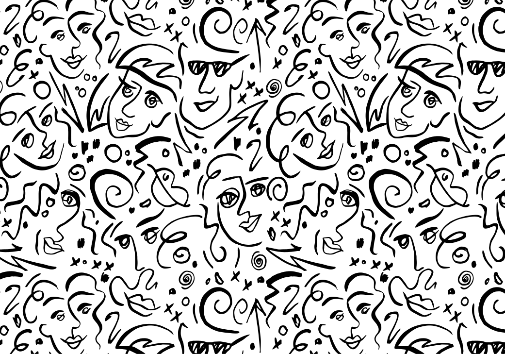 Vinyl teppe svart med svart og hvit graffiti kunst - Tenstickers