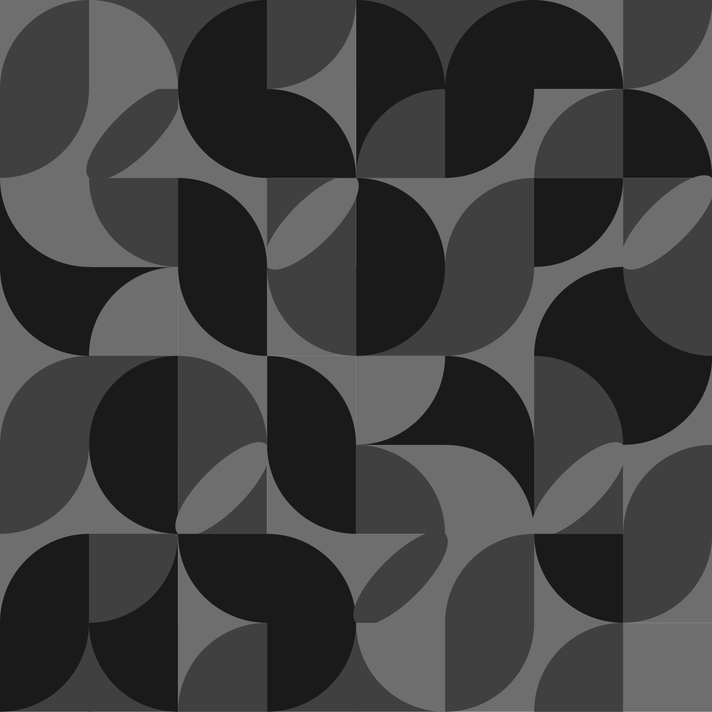 Vinyl teppe svart retro svarte former - Tenstickers