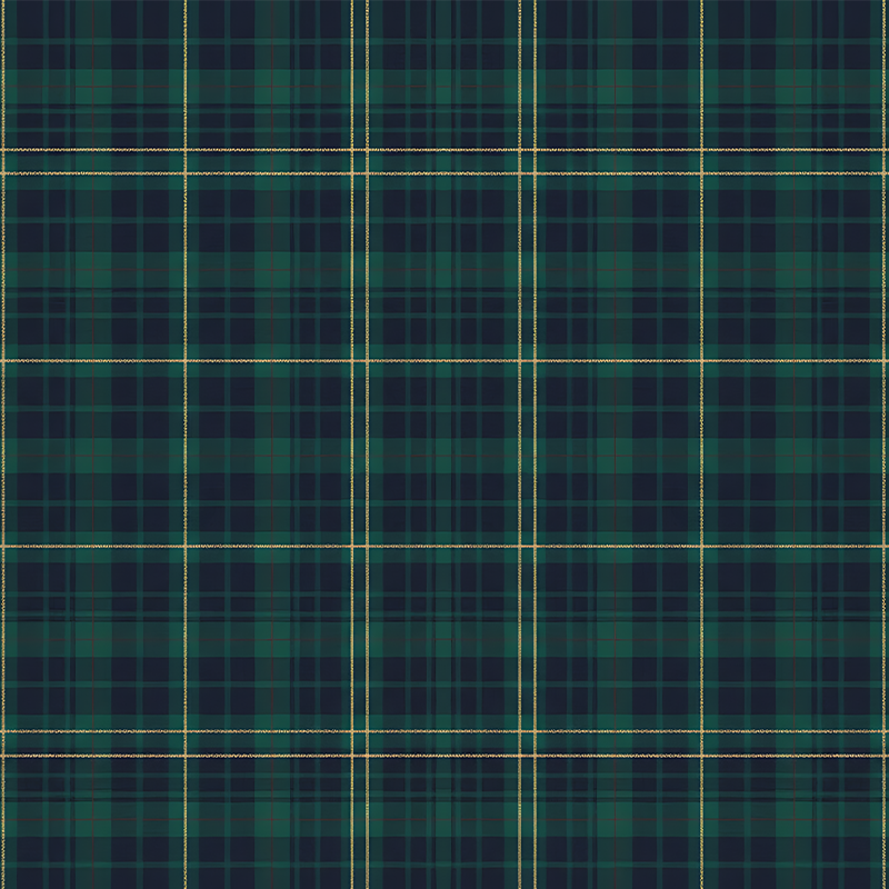 Vinyl teppe grønn mørkegrønn tartan - Tenstickers