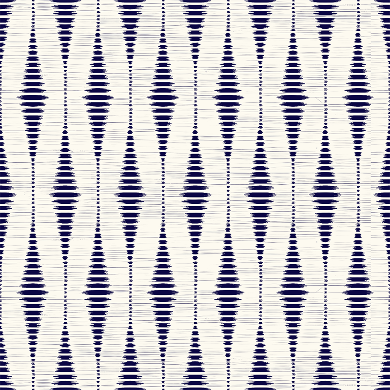 Utendørs vinylteppe marineblå rabaul ikat - Tenstickers