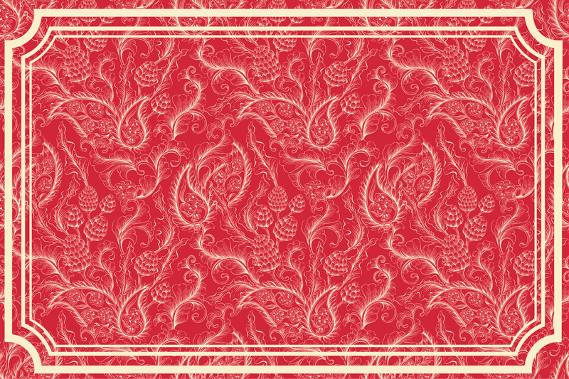 Vinyl teppe rød paisley illustrasjon - Tenstickers