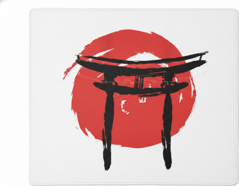 Vinyl teppe rød japansk malt port - Tenstickers