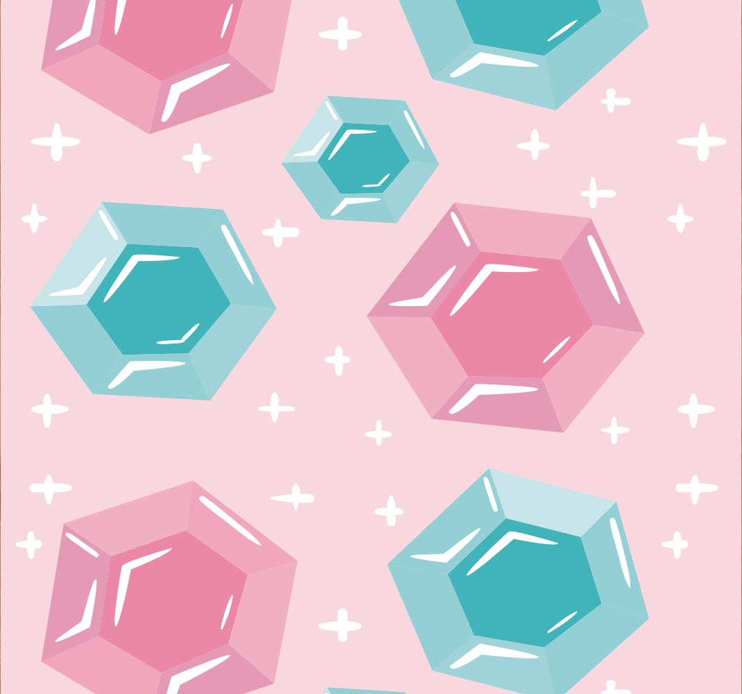 Vinyl teppe rosa geometriske juveltoner - Tenstickers