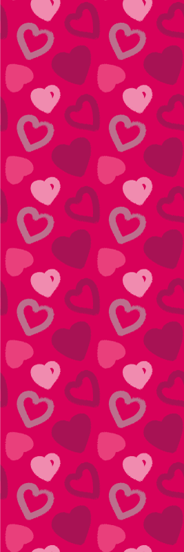 Vinyl teppe rosa fuksia hjerter - Tenstickers