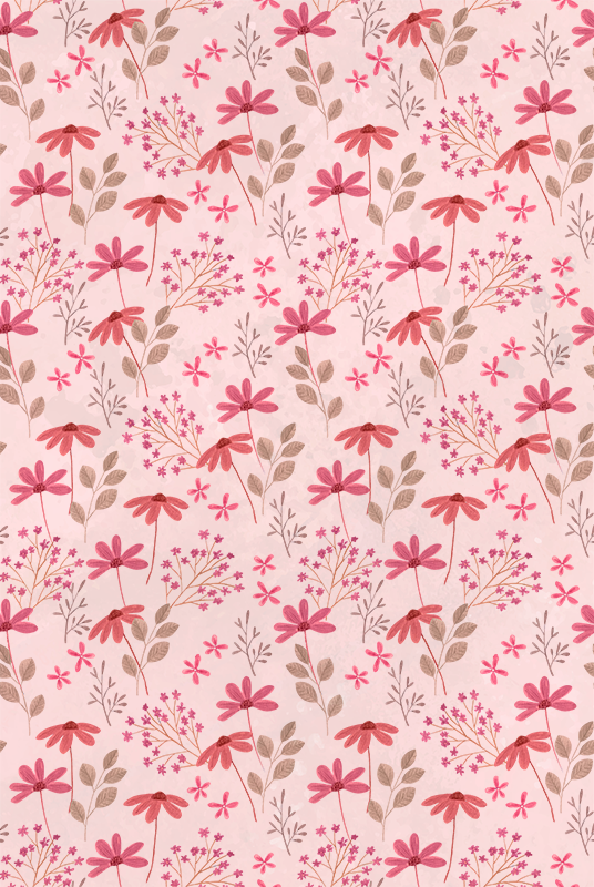 Vinyl teppe rosa små rosa blomster - Tenstickers