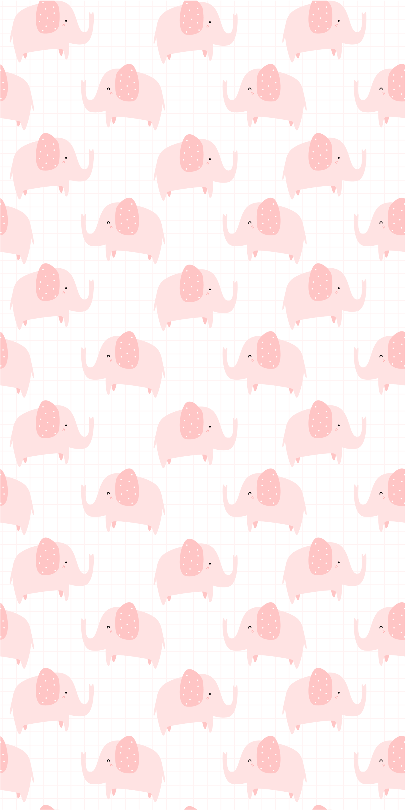 Vinyl teppe rosa med rosa elefanter - Tenstickers
