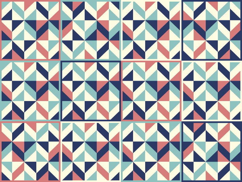 Flerfarget romboid geometrisk vinylteppe - Tenstickers