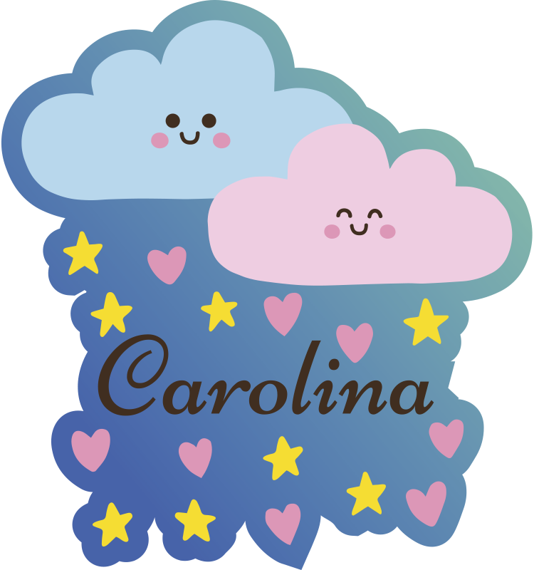 Personaliserbare skyer og stjerner vinylteppe - Tenstickers