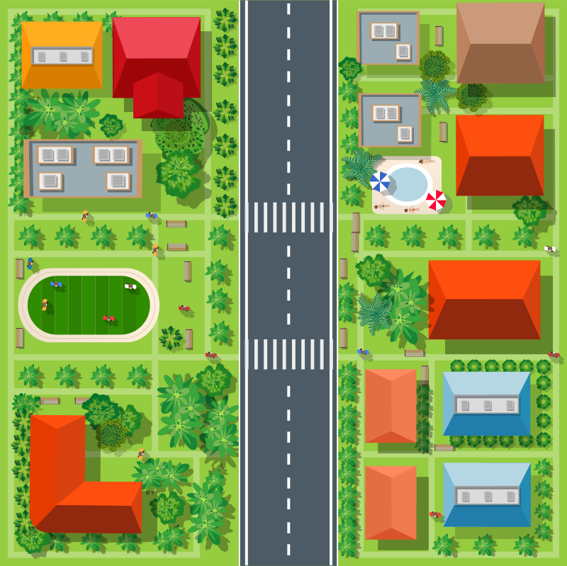 Storslått vinylteppe til byveien for barn - Tenstickers