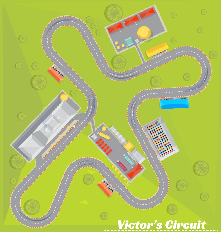 Fantastisk personaliserbar racerbane vinylteppe - Tenstickers