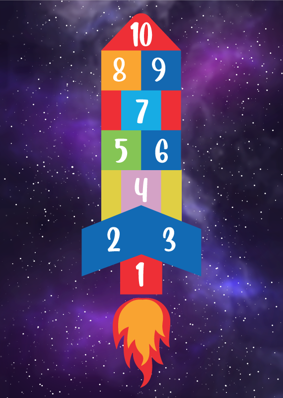 Fantastisk rakettformet humleskott-vinylteppe - Tenstickers