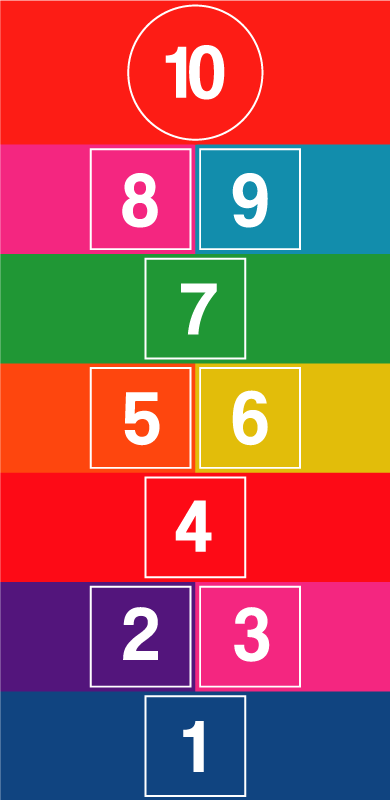 Fargerikt humle-vinylteppespill - Tenstickers