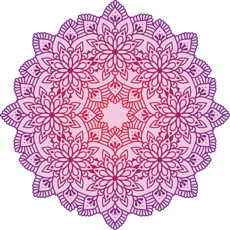 Elegant blomsterfargerikt mandala vinylteppe - Tenstickers