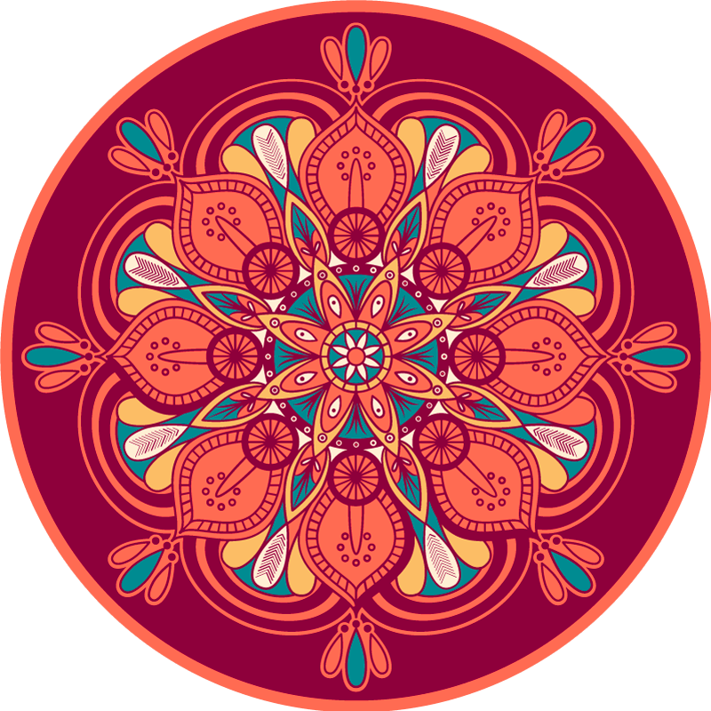 Indisk stil mandala blomster vinyl teppe - Tenstickers