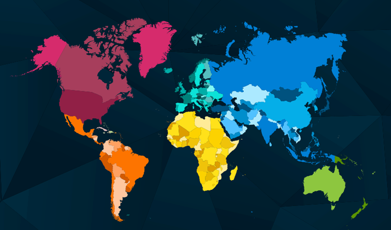 Moderne fargerike verdenskart teppekart - Tenstickers