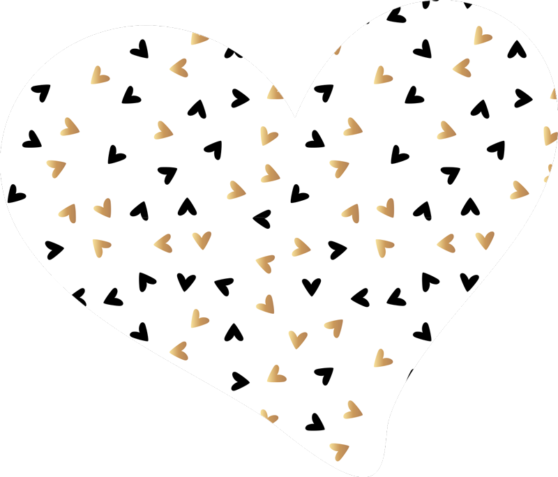 Gyllent og svart hjerte minimalt med vinylteppe - Tenstickers