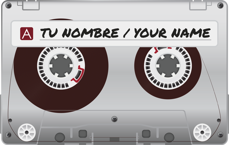 Teppe pvc radiokassett med navn - Tenstickers