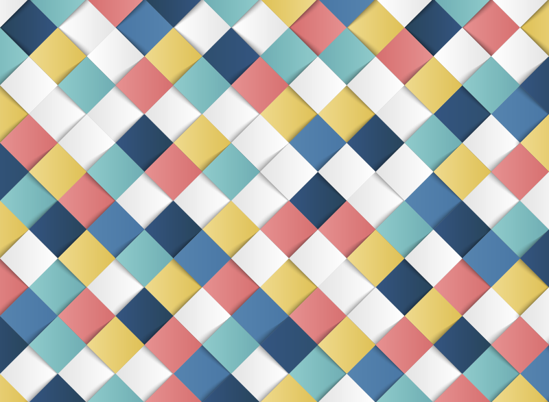 Fantastiske 3d-firkanter mosaikkvinylteppe - Tenstickers