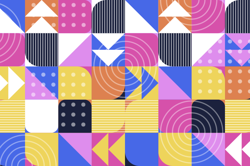 Mosaikk vinylteppe i memphis-stil - Tenstickers