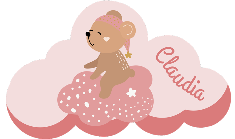 Personlig rosa vinylteppe for barn - Tenstickers