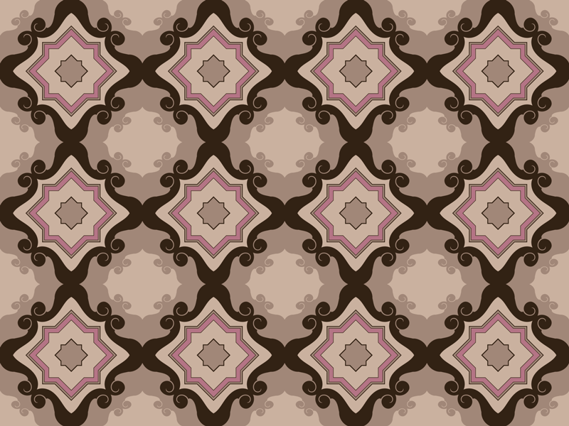 Fantastiske barokkfliser vintage vinylteppe - Tenstickers