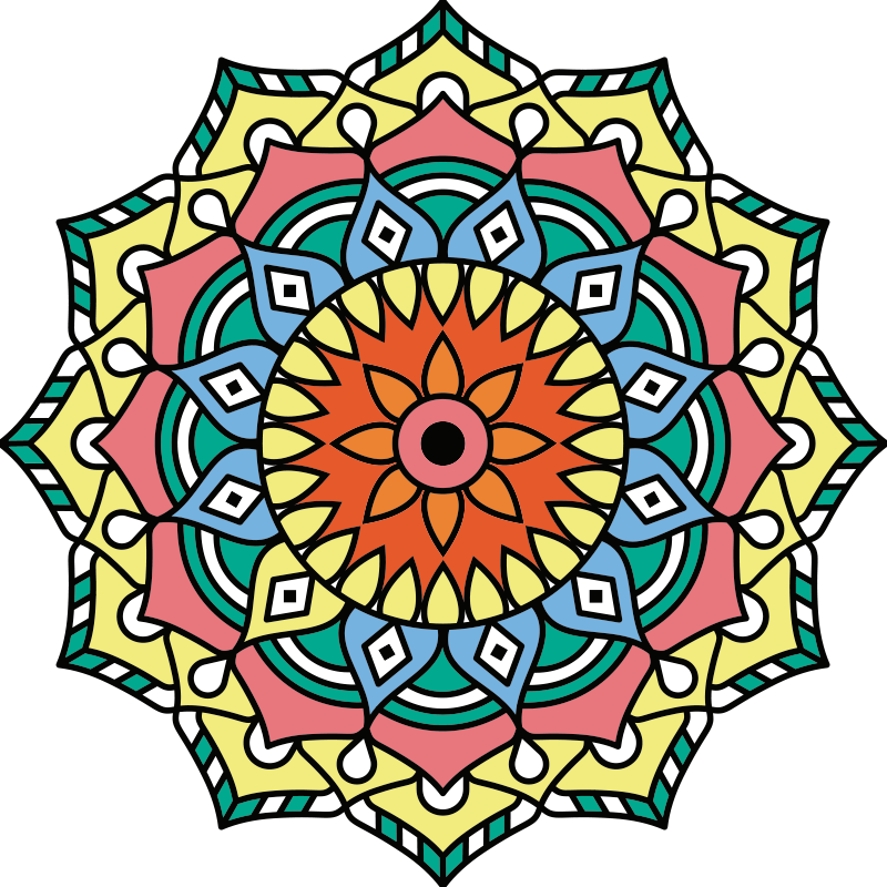 Mandala inspirert vinyl teppe mandala - Tenstickers