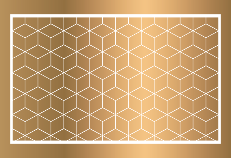 Geometrisk kuboid illusjon geometriske vinyl teppe - Tenstickers