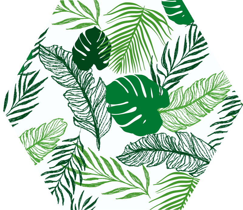 Fint blad moderne vinylteppe - Tenstickers